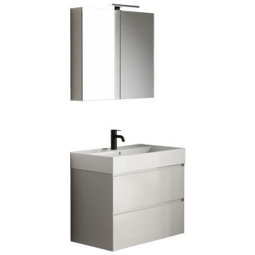 Riho Spring Rise Badmöbel Set 2 - 80 cm, Spiegelschrank, Keramik-Waschtisch, WTU