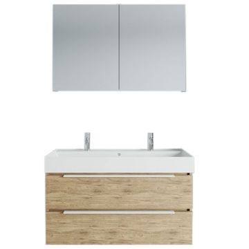 Riho Spring Rise Badmöbel Set 4 - 100 cm, Spiegelschrank, Keramik-Waschtisch, WT