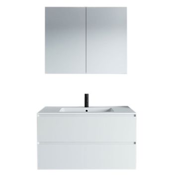 Riho Spring Dew Badmöbel Set 2 - 80 cm, Spiegelschrank, Mineralguss-Waschtisch,