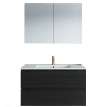 Riho Spring Dew Badmöbel Set 3 - 100 cm, Spiegelschrank, Mineralguss-Waschtisch,