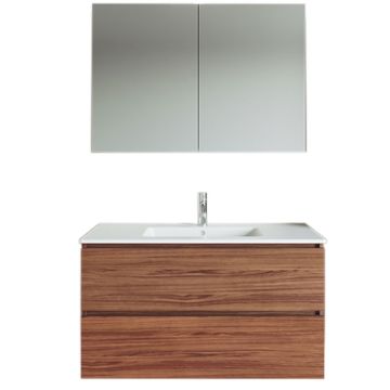 Riho Spring Glow Badmöbel Set 3 - 100 cm, Spiegelschrank, Keramik-Waschtisch, WT