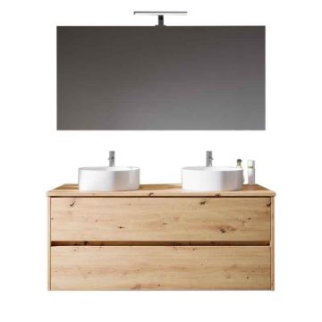 Riho Porto Bowl Badmöbel Set - 121 cm Eiche Natur