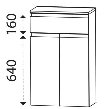 Schöner Wohnen Stockholm Highboard - 60,2 cm Skizze