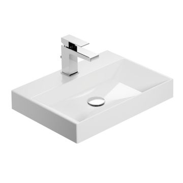 Treos Waschbecken und Wannen Wandwaschtisch - 50 cm, mit Hahnloch