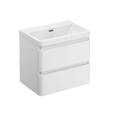 Treos Badmöbel ohne Hahnloch Weiss Lack Freigestellt