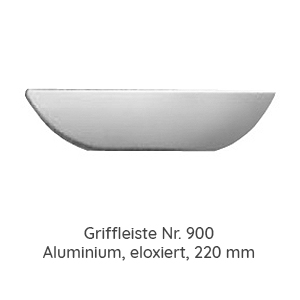 900 Aluminium, eloxiert 220 mm Länge: 900 Aluminium, eloxiert 220 mm Länge