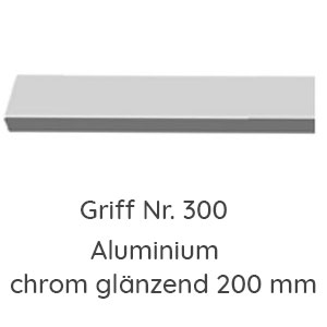 300 Aluminium chrom glänzend 200 mm Länge: 300 Aluminium chrom glänzend 200 mm Länge