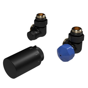 Seitenanschluss Wand, Winkel Eck rechts, schwarz-matt: Seitenanschluss Wand, Winkel Eck rechts, schwarz-matt