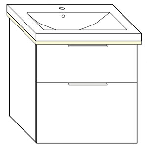 63 cm, aus Keramik, inkl. Waschtisch-Beleuchtung: 63 cm, aus Keramik, inkl. Waschtisch-Beleuchtung