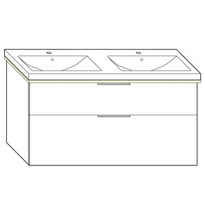 123 cm, aus Keramik, inkl. Waschtisch-Beleuchtung: 123 cm, aus Keramik, inkl. Waschtisch-Beleuchtung