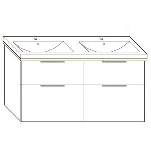 123 cm, aus Keramik, inkl. Waschtisch-Beleuchtung: 123 cm, aus Keramik, inkl. Waschtisch-Beleuchtung