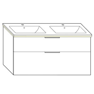 122 cm, aus Keramik, inkl. Waschtisch-Beleuchtung: 122 cm, aus Keramik, inkl. Waschtisch-Beleuchtung