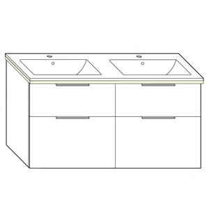 122 cm, aus Keramik, inkl. Waschtisch-Beleuchtung: 122 cm, aus Keramik, inkl. Waschtisch-Beleuchtung
