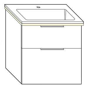 62 cm, aus Mineralguss, inkl. Waschtisch-Beleuchtung: 62 cm, aus Mineralguss, inkl. Waschtisch-Beleuchtung