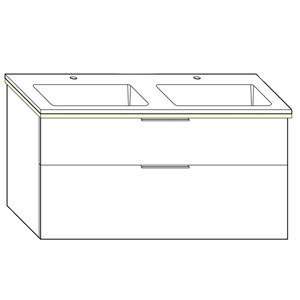 122 cm, aus Mineralguss, inkl. Waschtisch-Beleuchtung: 122 cm, aus Mineralguss, inkl. Waschtisch-Beleuchtung