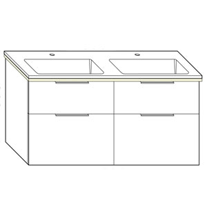 122 cm, aus Mineralguss, inkl. Waschtisch-Beleuchtung: 122 cm, aus Mineralguss, inkl. Waschtisch-Beleuchtung