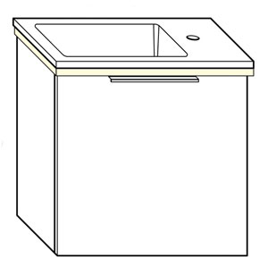 52 cm, aus Mineralguss, inkl. Waschtisch-Beleuchtung: 52 cm, aus Mineralguss, inkl. Waschtisch-Beleuchtung