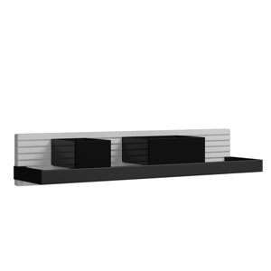 Metallreling und Boxen Schwarz: Metallreling und Boxen Schwarz