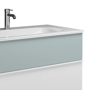 ohne Plisséefront - Eisblau Softmatt: ohne Plisséefront - Eisblau Softmatt