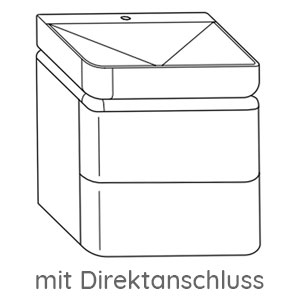 60 cm, Mineralguss-Waschtisch, mit Direktanschluss: 60 cm, Mineralguss-Waschtisch, mit Direktanschluss