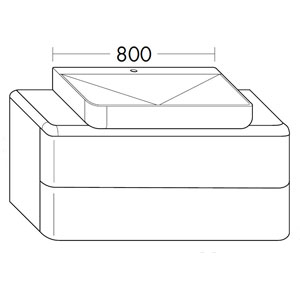 80 cm Mineralguss-Waschtisch: 80 cm Mineralguss-Waschtisch