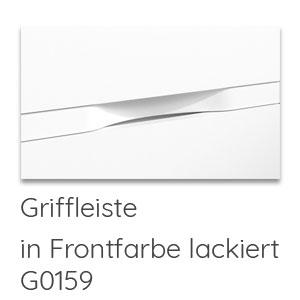 Griffleiste in Frontfarbe lackiert: Griffleiste in Frontfarbe lackiert