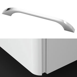 Griff Chrom und Griffleiste Weiß: Griff Chrom und Griffleiste Weiß