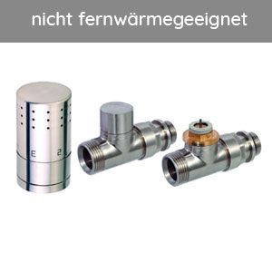Thermostatventil-Set Durchgangsform, Edelstahl: Thermostatventil-Set Durchgangsform, Edelstahl