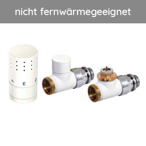 Thermostatventil-Set Durchgangsform, Weiß: Thermostatventil-Set Durchgangsform, Weiß
