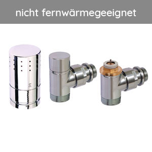 Thermostatventil-Set Eckform, Chrom: Thermostatventil-Set Eckform, Chrom