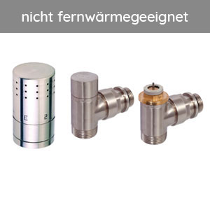 Thermostatventil-Set Eckform, Edelstahl: Thermostatventil-Set Eckform, Edelstahl