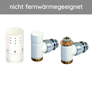 Thermostatventil-Set Eckform, Weiß: Thermostatventil-Set Eckform, Weiß