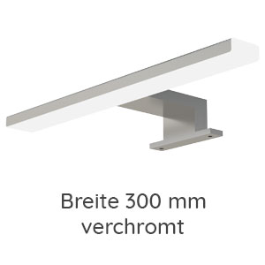 LED-Aufsatzleuchte - 300 mm Breite - verchromt: LED-Aufsatzleuchte - 300 mm Breite - verchromt