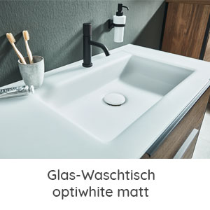 Glasdoppelwaschtisch Optiwhite matt 1420 mm Breite: Glasdoppelwaschtisch Optiwhite matt 1420 mm Breite