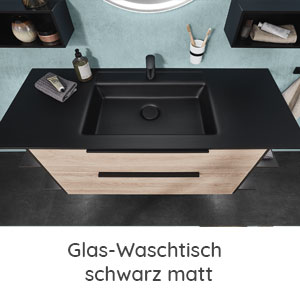 Glas-Waschtisch schwarz matt: Glas-Waschtisch schwarz matt
