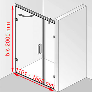1101 - 1800 mm / bis 2000 mm: 1101 - 1800 mm / bis 2000 mm