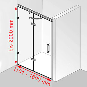 1101 - 1600 mm / bis 2000 mm: 1101 - 1600 mm / bis 2000 mm