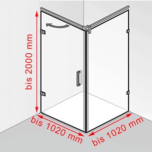 bis 1020 mm / bis 2000 mm: bis 1020 mm / bis 2000 mm