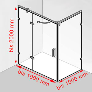 bis 1000 mm / bis 1000 mm / bis 2000 mm: bis 1000 mm / bis 1000 mm / bis 2000 mm