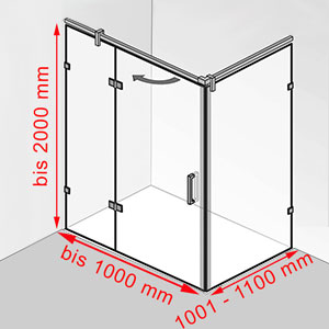 bis 1000 mm / 1001 - 1100 mm / bis 2000 mm: bis 1000 mm / 1001 - 1100 mm / bis 2000 mm
