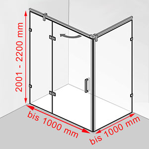 bis 1000 mm / bis 1000 mm / 2001 - 2200 mm: bis 1000 mm / bis 1000 mm / 2001 - 2200 mm