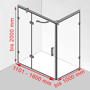 1101 - 1600 mm / bis 1000 mm / bis 2000 mm: 1101 - 1600 mm / bis 1000 mm / bis 2000 mm