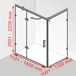 1101 - 1600 mm / 1001 - 1100 mm / 2001 - 2200 mm: 1101 - 1600 mm / 1001 - 1100 mm / 2001 - 2200 mm