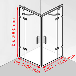bis 1000 mm / 1001 - 1100 mm / bis 2000 mm: bis 1000 mm / 1001 - 1100 mm / bis 2000 mm