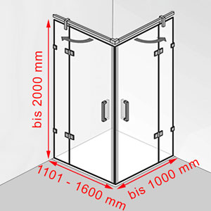 1101 - 1600 mm / bis 1000 mm / bis 2000 mm: 1101 - 1600 mm / bis 1000 mm / bis 2000 mm