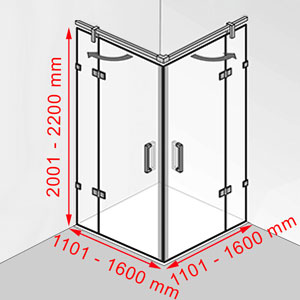 1101 - 1600 mm / 1101 - 1600 mm / 2001 - 2200 mm: 1101 - 1600 mm / 1101 - 1600 mm / 2001 - 2200 mm