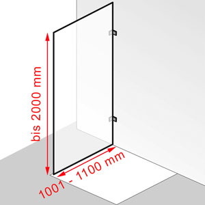 1001 - 1100 mm / bis 2000 mm: 1001 - 1100 mm / bis 2000 mm