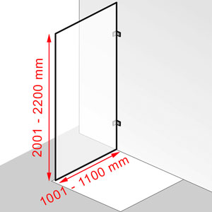 1001 - 1100 mm / 2001 - 2200 mm: 1001 - 1100 mm / 2001 - 2200 mm