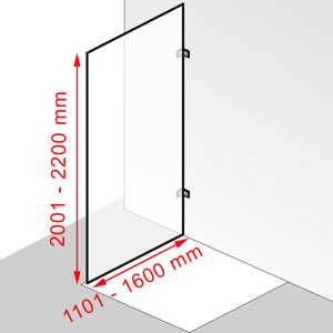 1101 - 1600 mm / 2001 - 2200 mm: 1101 - 1600 mm / 2001 - 2200 mm