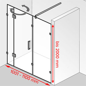 1001 - 1100 mm / bis 2000 mm: 1001 - 1100 mm / bis 2000 mm
